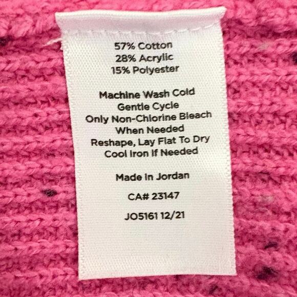 Talbots Women’s XL Pink Cowl Neck Textured Diamond Knit Pullover Sweater Cotton - Picture 4 of 5